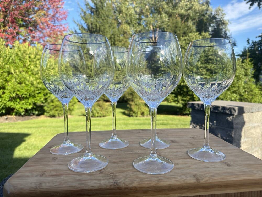 Vera Wang Wedgwood Duchesse Platinum 9.5" Large Water Wine Goblets 20oz~set Of 6